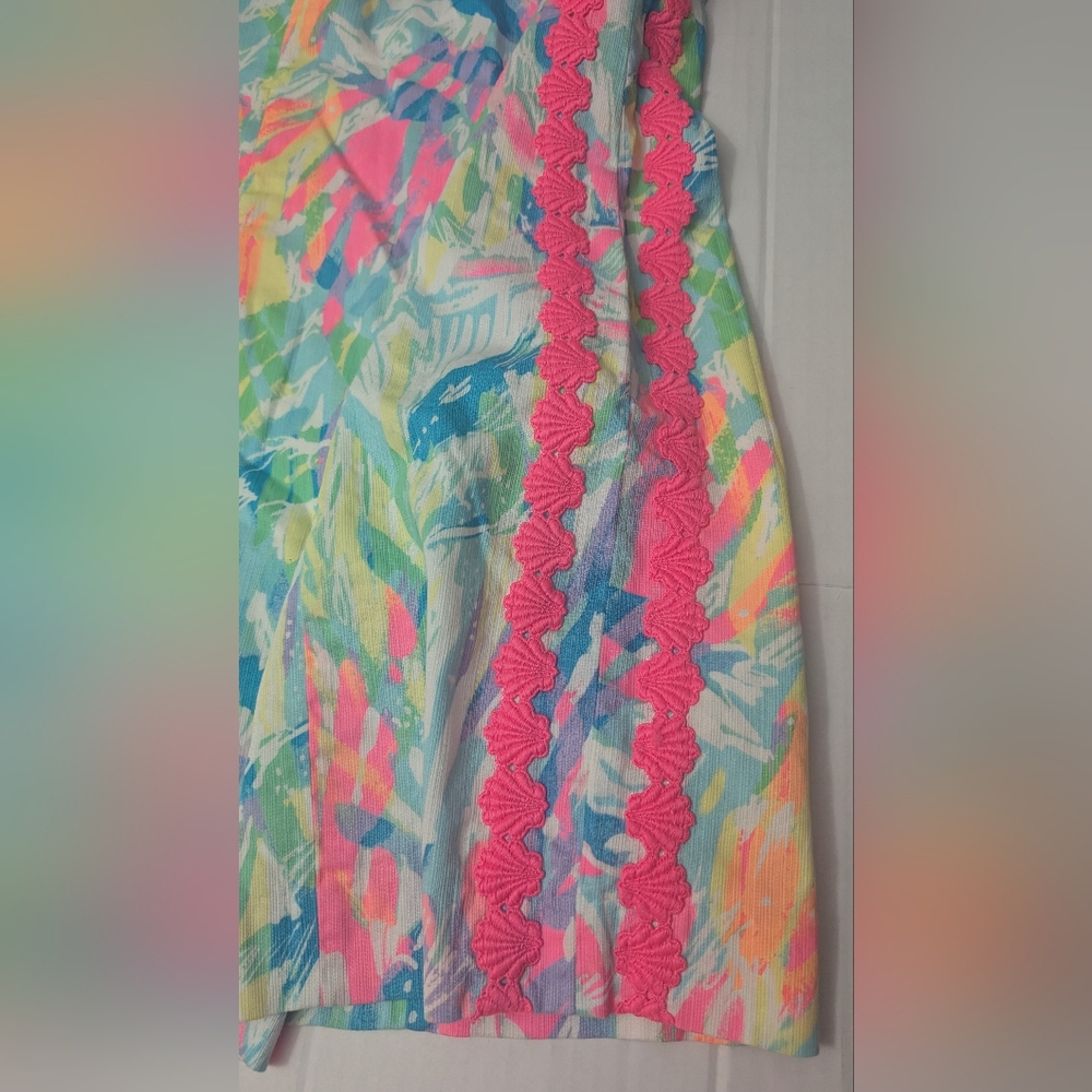 lilly pulitzer mila Shift Dress Sparkling Sands Size 6 Neon Pink Blue YellowNWOT - Picture 8 of 9